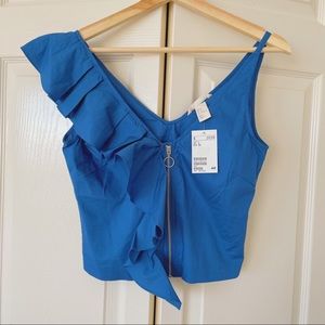 H&M Sleeveless Ruffle Crop Top
